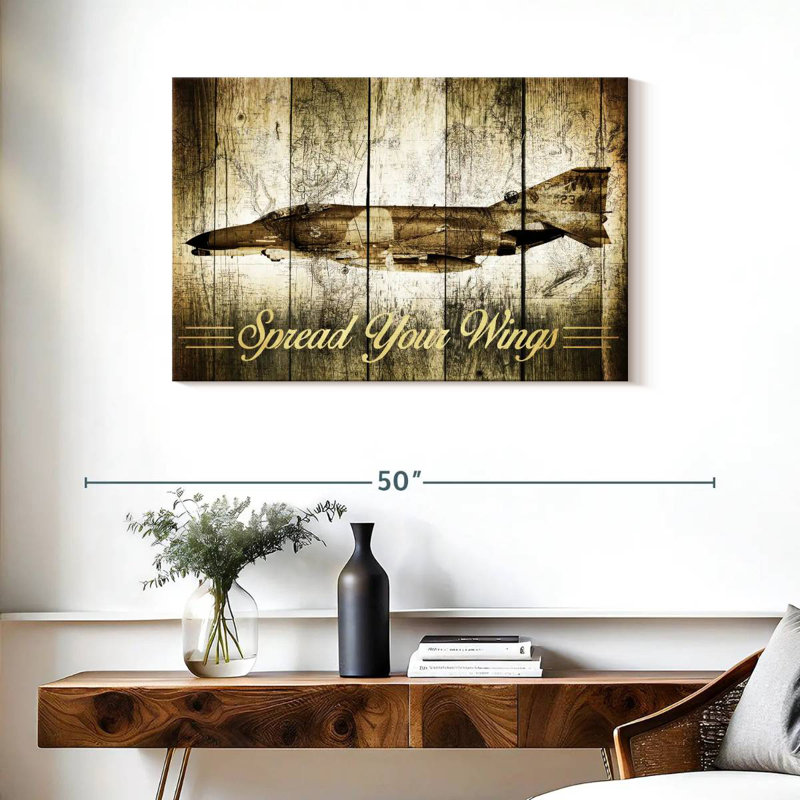 Mehar Grunge Fighter Jet, 24" H x 36" W