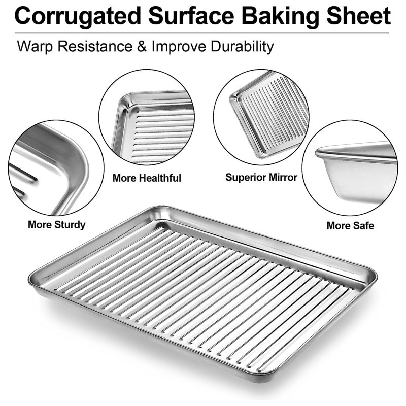 Belfry Kitchen Albali Non-Stick Stainless Steel 4 Piece Baking Tray Set
