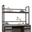 Brun contemporain pour le rangement du bureau et la flexibilité d'organisation, 1 plateau épais pour contenir les articles, 2 livres à tablettes réglables horizontales, bois d'ingénierie, profondeur 59,07 po, largeur 16,87 po, hauteur 42,62 po