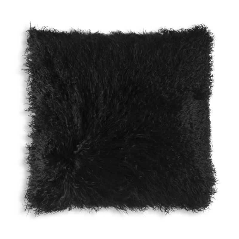 Luna Feather Reversible Throw Pillow, Black, 20" x 20"
