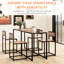 3 tables repas compactes pour 2 personnes, table et chaises de cuisine. Fabrication robuste avec base en acier. Rangement de chaise confortable à dossier bas. De table à rayures. Brun. Assemblage simple. L 35,5 po x l 18,5 po