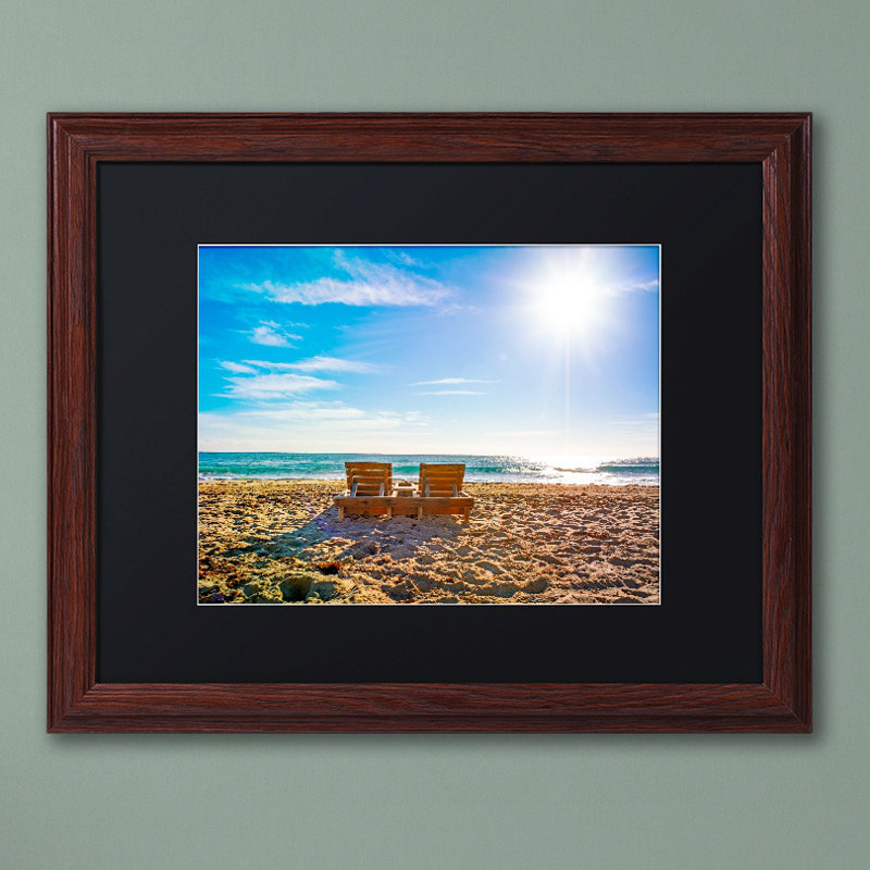 Framed 11" x 14" Traditional Beach Chair Canvas Print