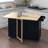 Kitchen Island With Spice Rack, Towel Rack And Extensible Solid Wood Table Top-144231344