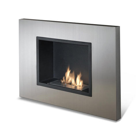 Anais Belfry Heating 78cm W Satin Steel Bio-Ethanol Fireplace with 6.7 BTU