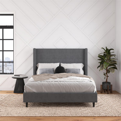 Ana Upholstered Wingback Bed