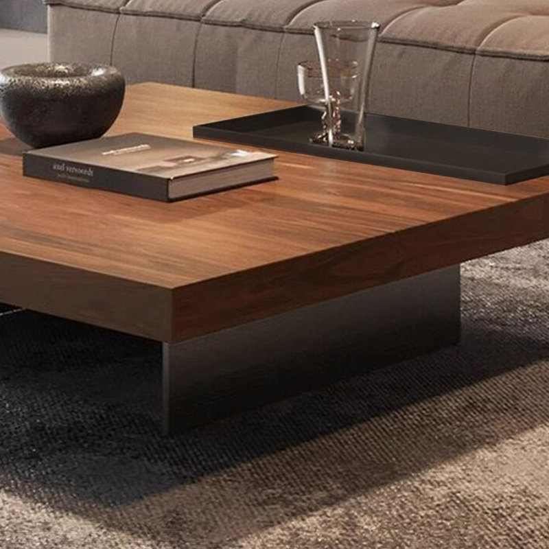 Table basse carrée moderne et minimaliste, 11.8" H x 47.2" W x 47.2" D