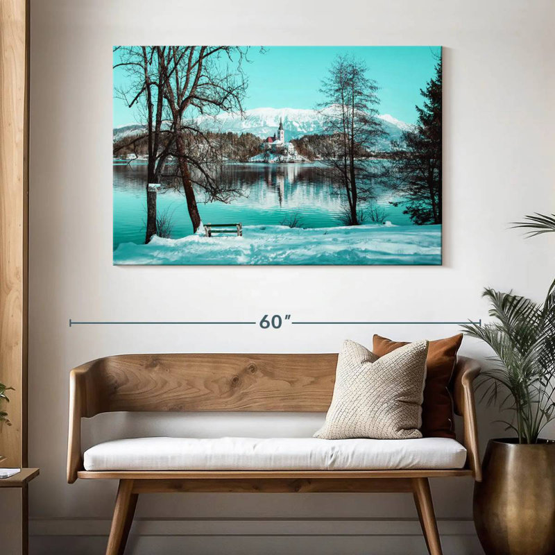 Château d'Alvord et lac de Bled Island, H 32 po x l 48 po