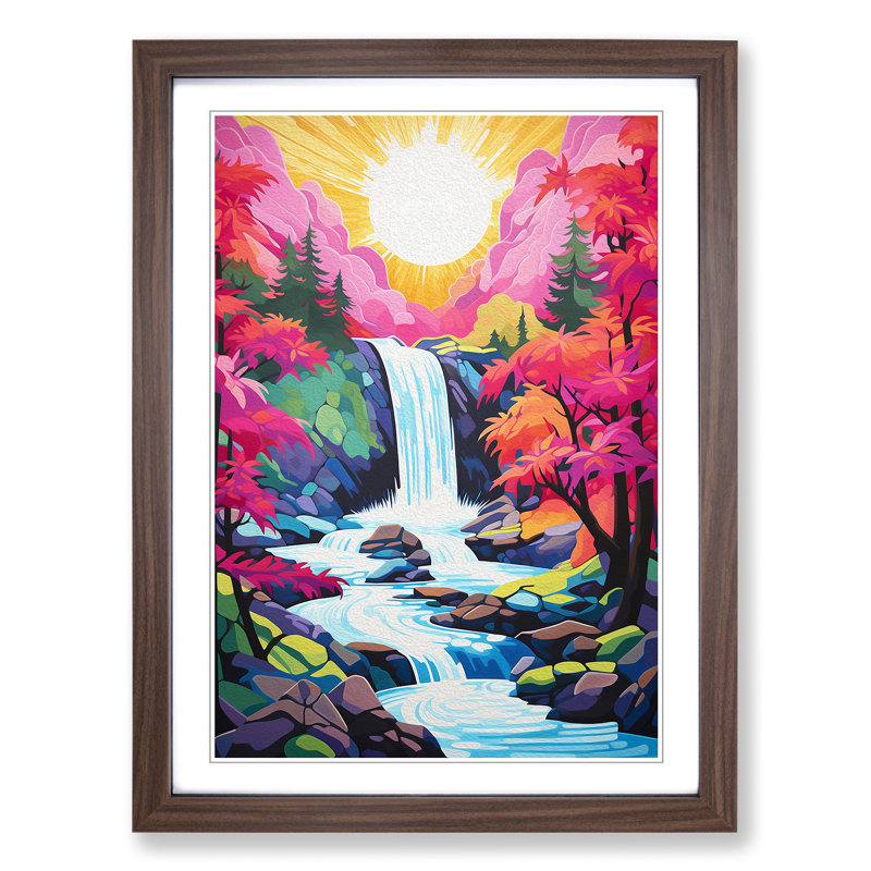 Waterfall Pop - Framed Print, Walnut , 34cm H x 25cm W x 2cm D
