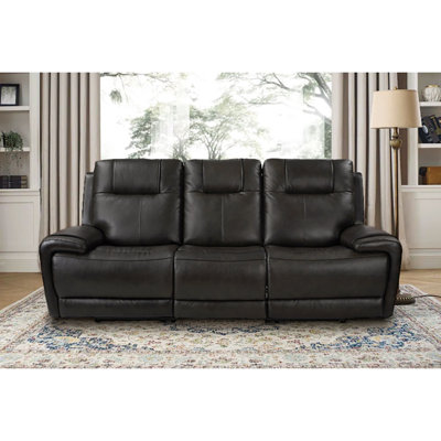Stanbury 93'' Genuine Leather Reclining Sofa