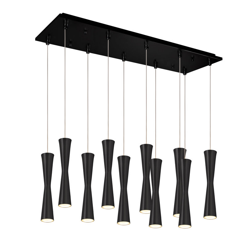 Robson 27-in Black 10-Light Multi Pendant, 10 Lights, Black, 140 W