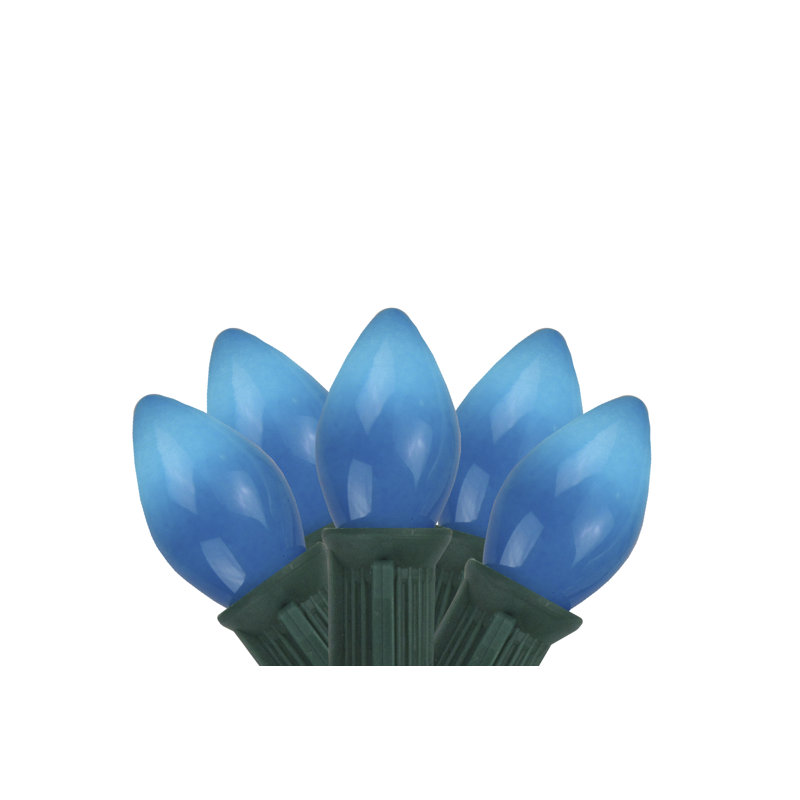 Ensemble de 25 lumières C7 de Noël, Bleu / vert