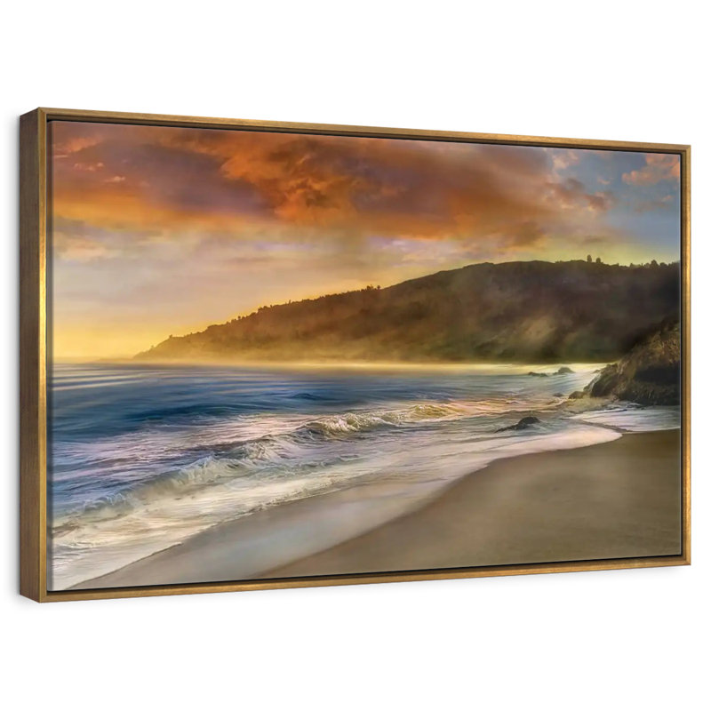 Malibu Sun, Cadre flottant doré, 13 po x 9 po
