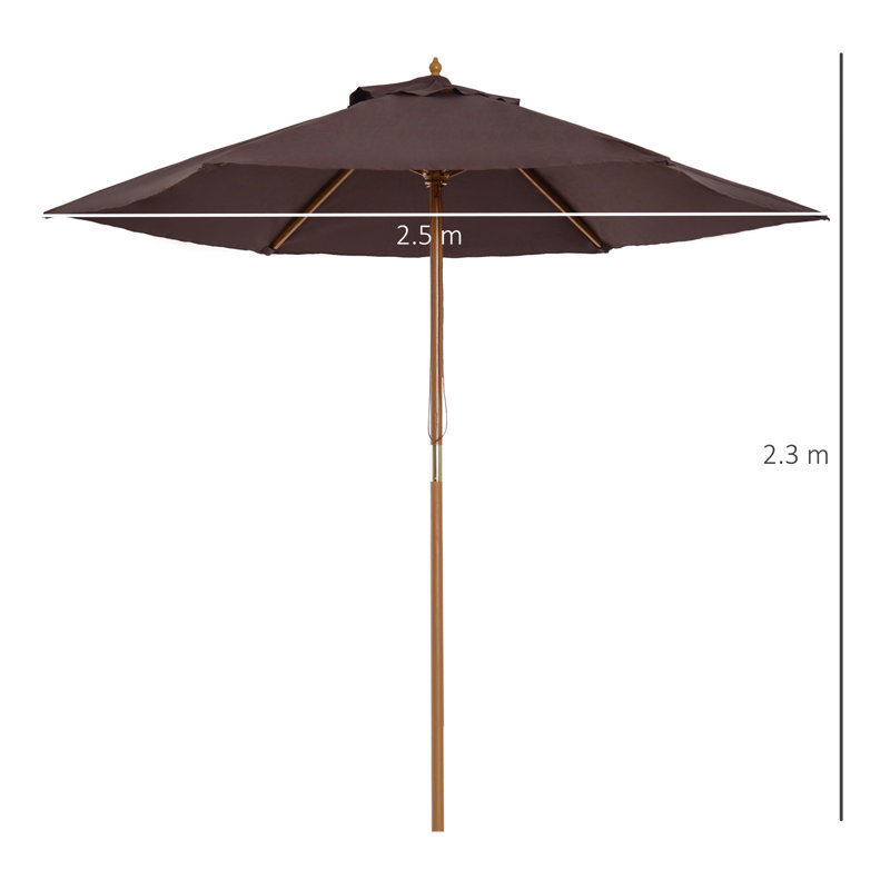 Brenlee 250cm Market Parasol, Brown