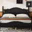 Cadre de lit plateforme en bois grand format, lit plateforme de style rétro avec support en lattes de bois, noir-124438682-124438685