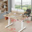 Standing Desk, 48 X 24 Inches, Electrically Height-Adjustable, Can Be Used As A Seat Or Stand-Up Unit, Computer Desk With Interlocking Panel, White Frame/Maple Desktop.