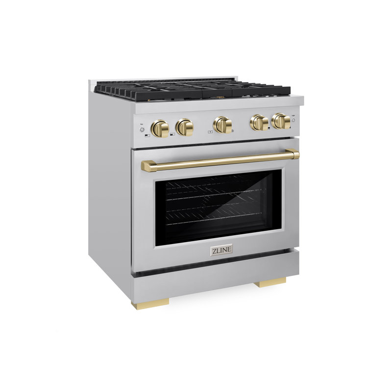 ZLINE Autograph 36" Paramount Dual Fuel Range w/ 6 Burners & Champagne Bronze Accents (SDRZ-36-CB), 4.2 cu ft, 4 burners