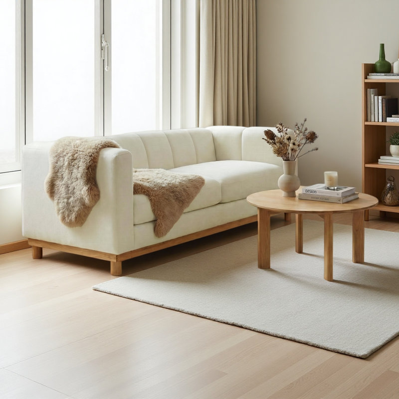 Canapé moderne 78,7 po pour salon, appartement, Beige