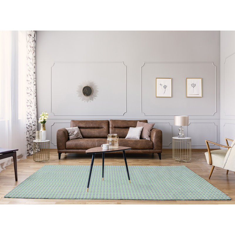 Tapis en losanges à rayures green area, Rectangle 9 pi x 12 pi