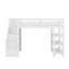 Lit mezzanine avec tablettes intégrées, escalier de rangement, garde-robe peu encombrant et lumières DEL-1636264868