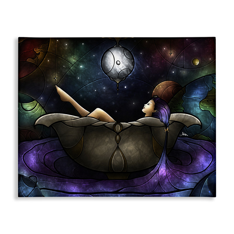 «Bathing Under Moonlight Canvas» par Mandie Manzano, H 16 po x l 20 po
