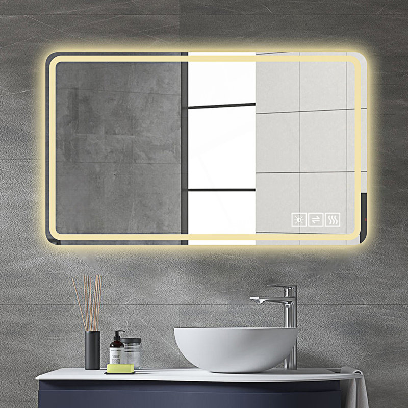 Miroir de salle de bain à DEL, miroir de coiffeuse avec lumières avant