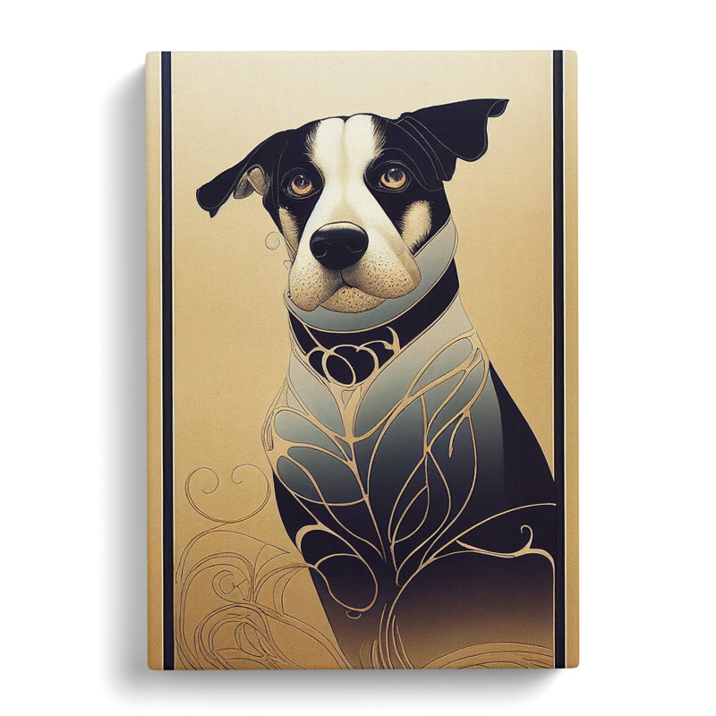 XC1022-1830X Dog Art Deco No.5 - Wrapped Canvas Print, 50cm H x 35cm W x 3cm D