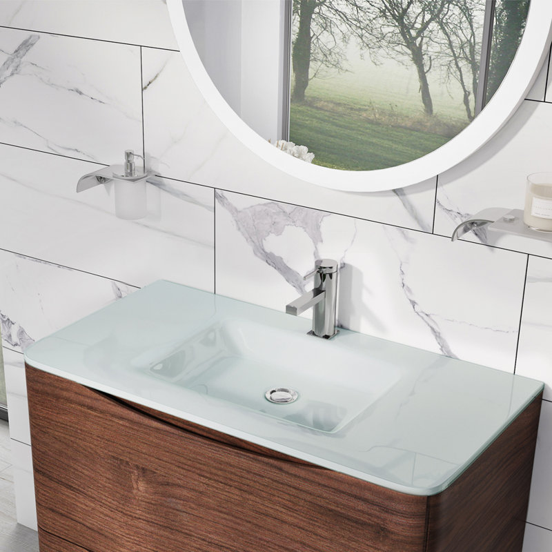 Stanhope 600mm Single Bathroom Vanity with Integrated Glass Basin