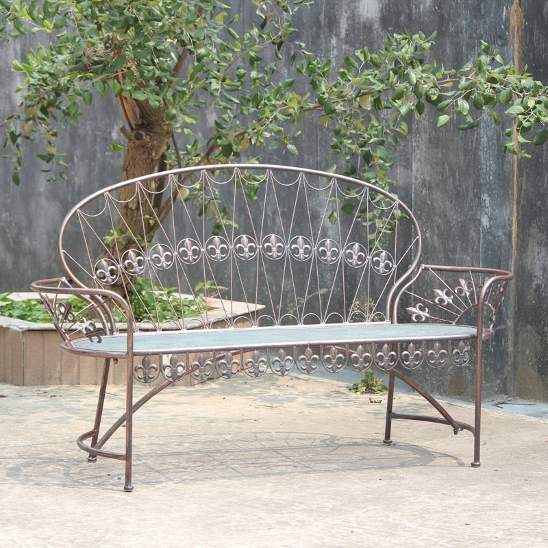Banc de jardin en fer Adsey, Vert