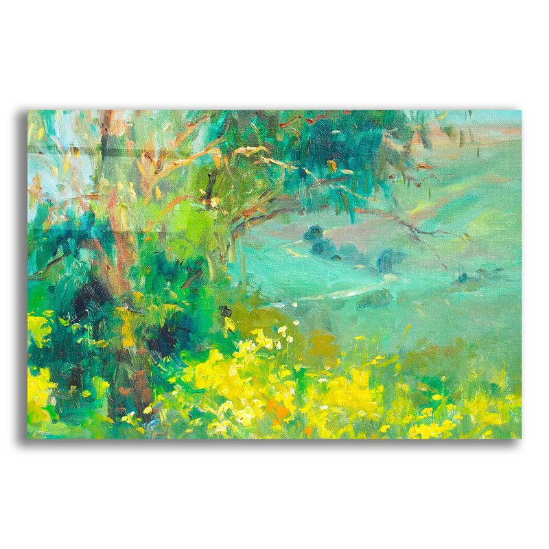  «The Valley» par Allayn Stevens, art mural en verre acrylique, 24 po x 16 po, H 16 po x l 24 po