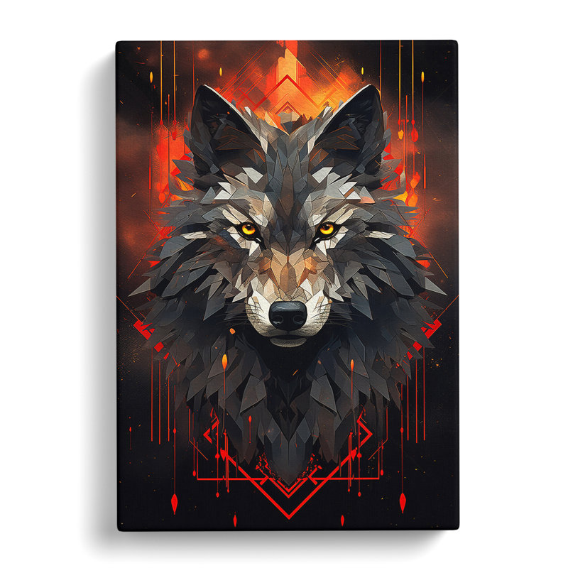 Wolf Geometric - No Frame Print, 50cm H x 35cm W x 3cm D