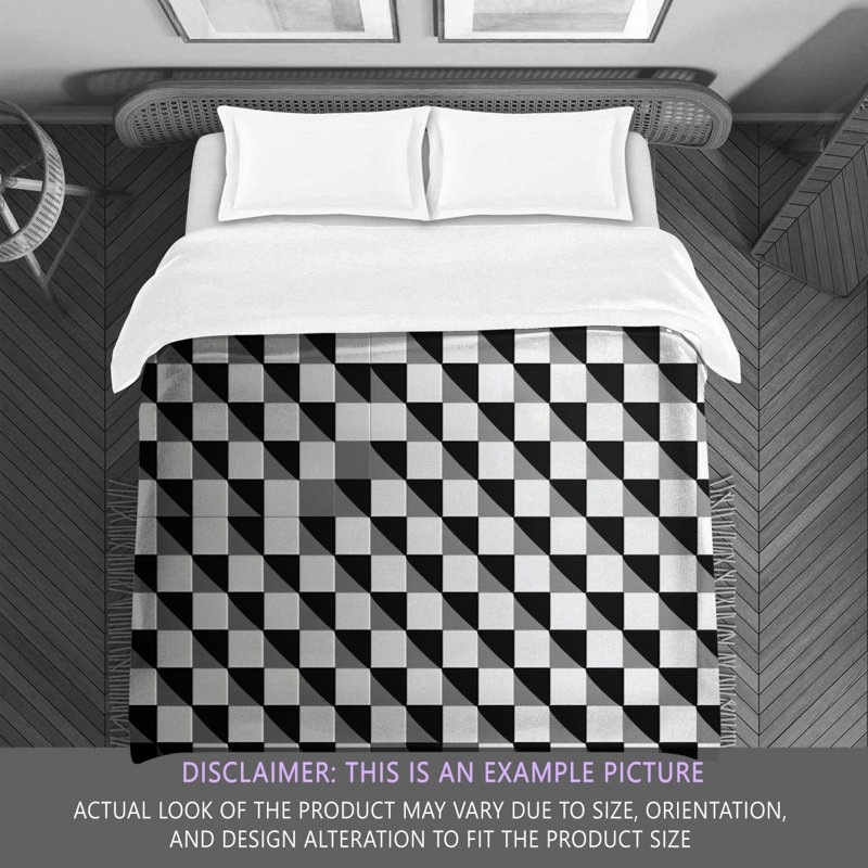Polyester Comforter, Twin Comforter, Black/White Checkered