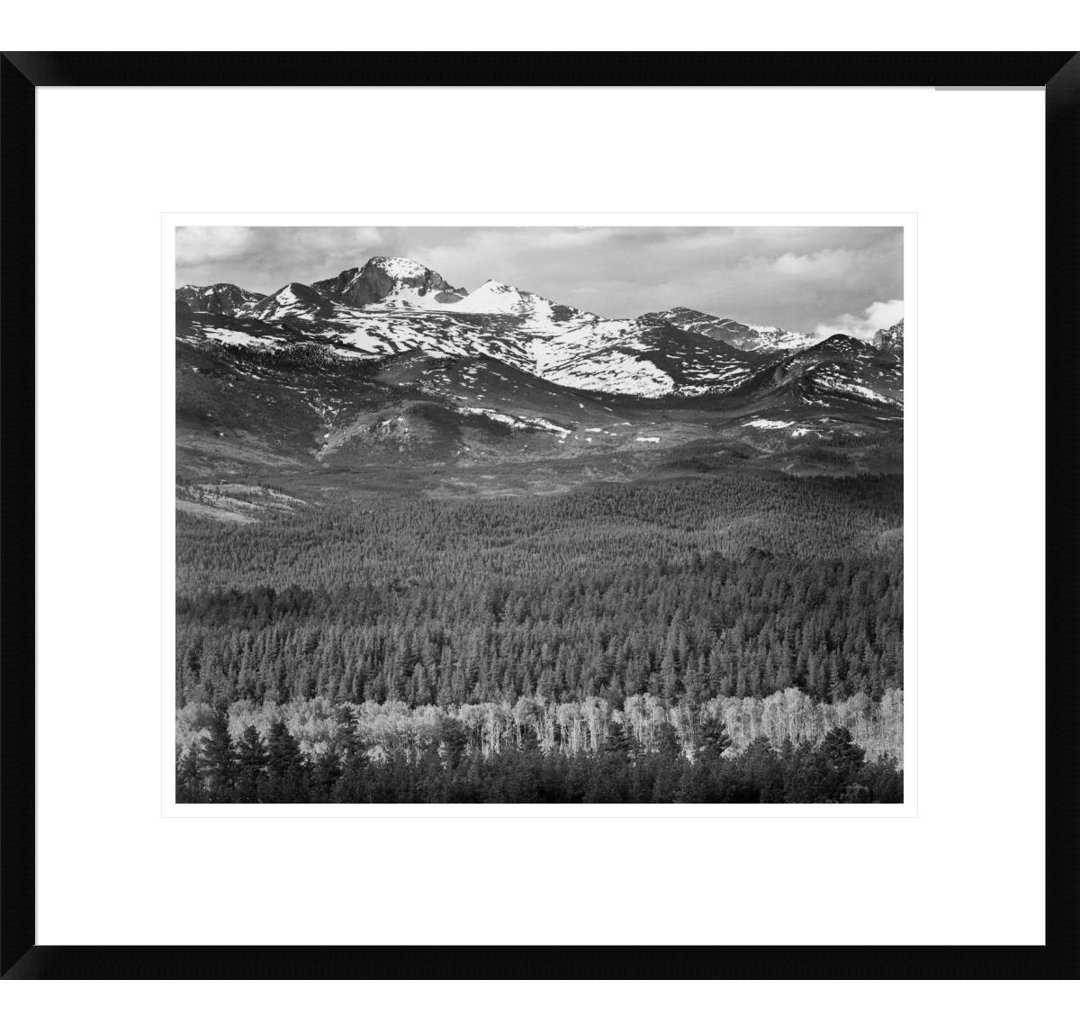 'Long's Peak from Road, Rocky Mountain National Park, Colorado, 1941' by Ansel Adams Framed Photographic Print Vault W Artwork 