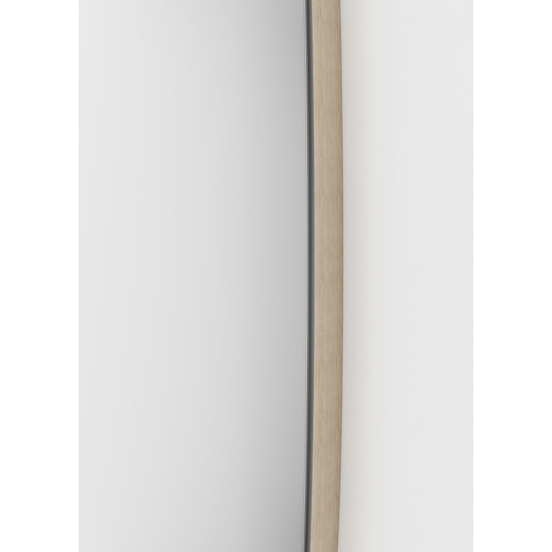Round Framed Wall Mounted Accent Mirror, Light Oak, 127 cm H x 127 cm W