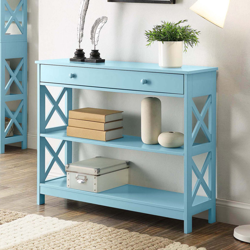 Aafko 39.5" Console Table, Sea Foam Blue, 31.5" H x 39.5" W x 12" D