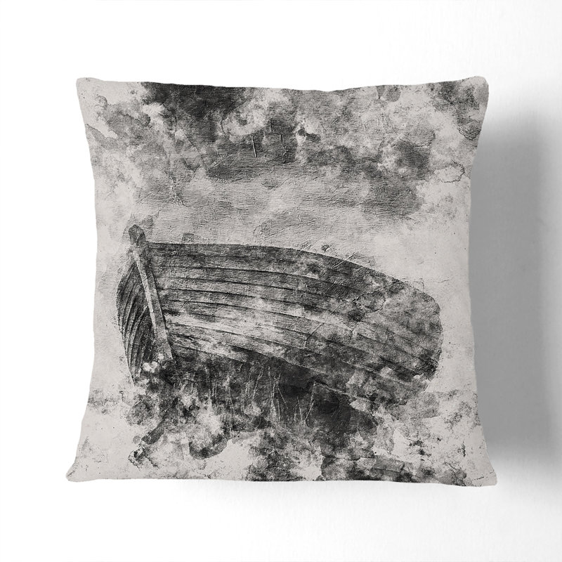Stranded Wooden Boat Cushion with Filling, 40cm H x 40cm W x 15cm D