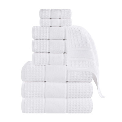 Hisela 3-Piece Waffle Cotton Towel Set