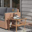 Table basse de patio avec cadre en aluminium et verre trempé