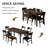  7-piece Dining Table Set With 6 Chairs, 63" Extendable Kitchen Table & Chairs Set For 4-6, Dining Room Table With Metal Frame & Mdf Board, Perfect For Small Apartment Saving Space,easy Clean-1077062784-1077062842