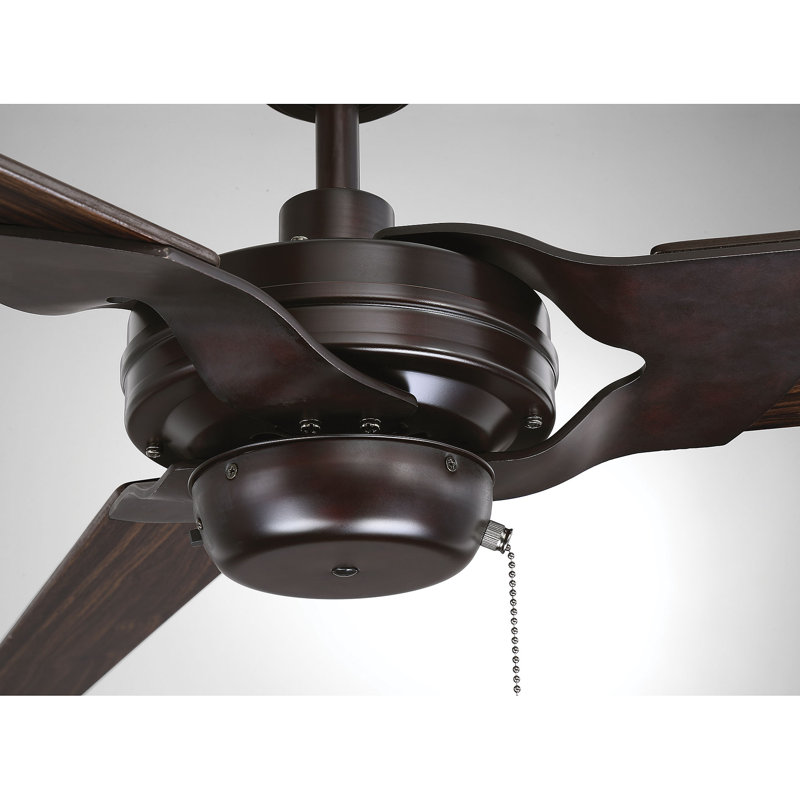 Ventilateur de plafond standard à 3 pales 62 po Graysen avec chaîne de traction, Bronze anglais