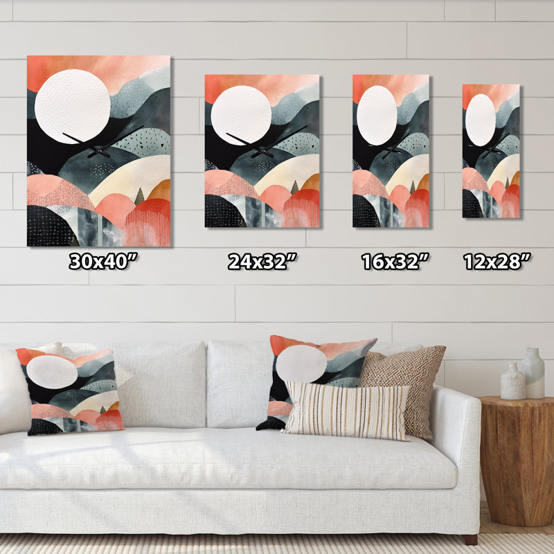 Nordic Elegance Bold Landscape - Horloge murale moderne scandinave, Médium