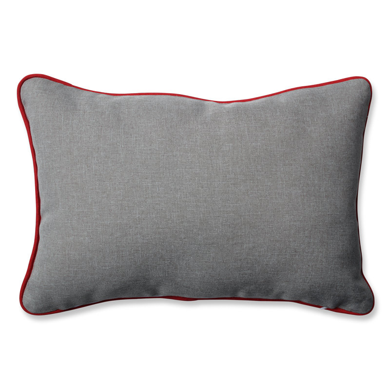 Grey and White Embroidered Christmas Lumbar Throw Pillow