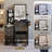 29.2" Small Size Bedside Cabinet Vanity Table + Cushioned Stool, 2 AC+2 USB Power Station, Hair Dryer Bracket, Extra Large Touch Control Sliding LED Mirror, 3-Color Switching, EPA, GCC, UL Certificate