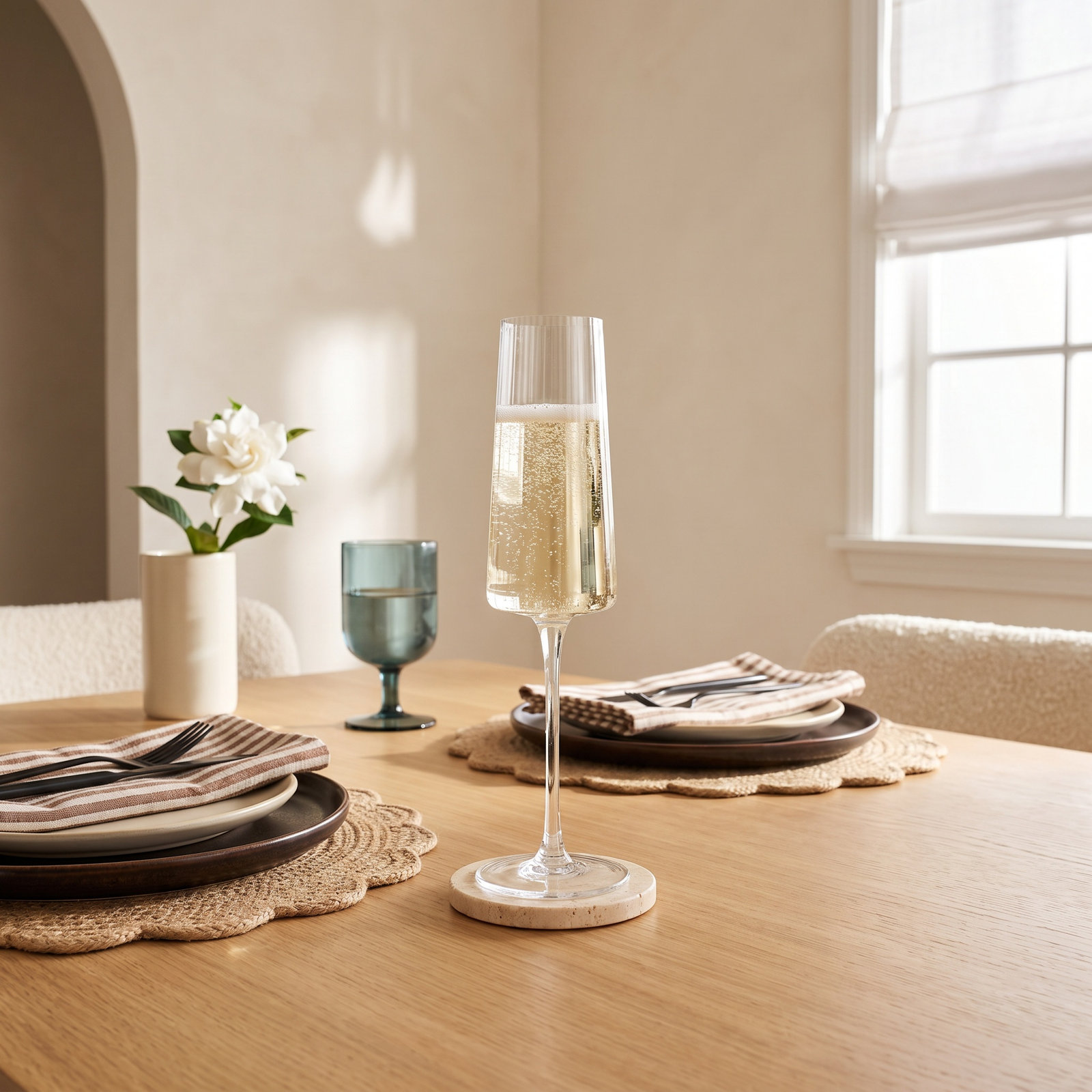 Claro Ribbed Champagne Flute