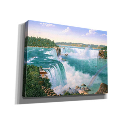 'Niagara Falls In 1860' by Eduardo Camoes, Canvas Wall Art
