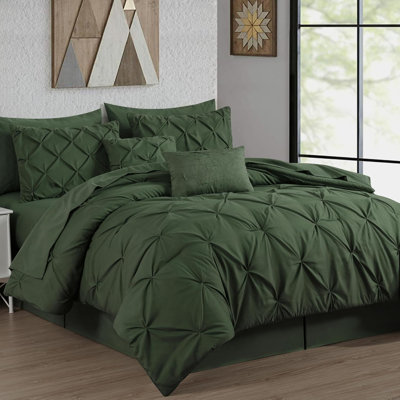 10-Piece Pintuck Bed in a Bag Comforter Set with Sheets and Decorative Pillows