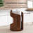 Wooden Paper Towel Holder with Negative Space Design for Kitchen and Table Decor, Anti Skid Base, Eco Friendly Mango Wood & Metal Rod - Walnut / Black-665833089-665833095