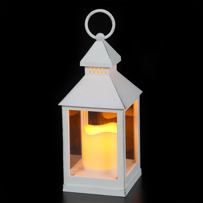 Plastic / Acrylic Lantern with Candle Included, Antique white