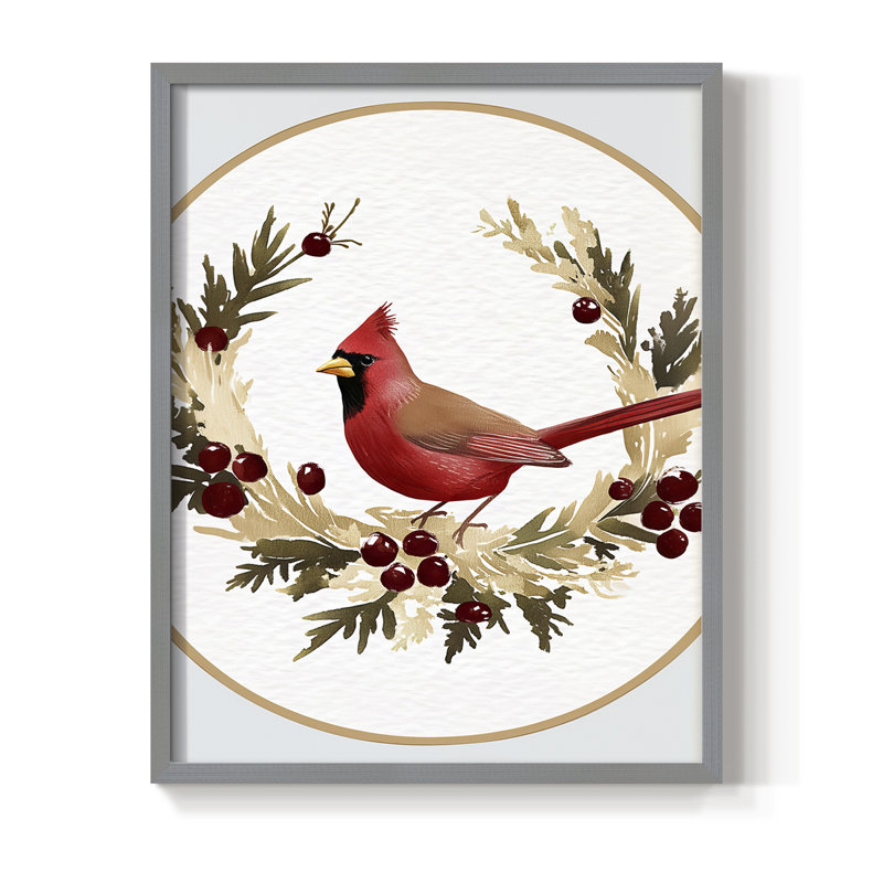 «Christmas Holiday Art CMXLV III», reproduction d'art encadrée - bois massif, H 15 po x l 12 po, Gris