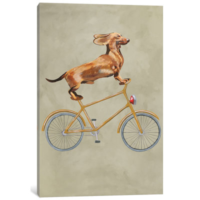 " Dachshund On Bicycle I " by Coco De Paris