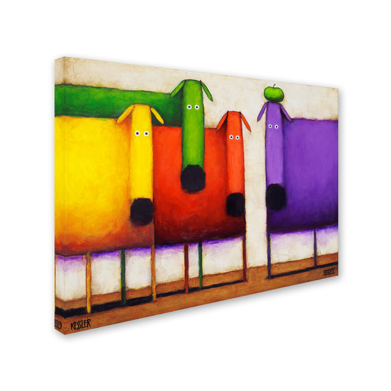 'Rainbow Dogs' Print on Wrapped Canvas, 35" H x 47" W